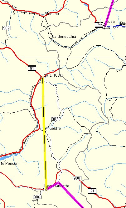 [Map of Novalesa to Pra-Loup Route]